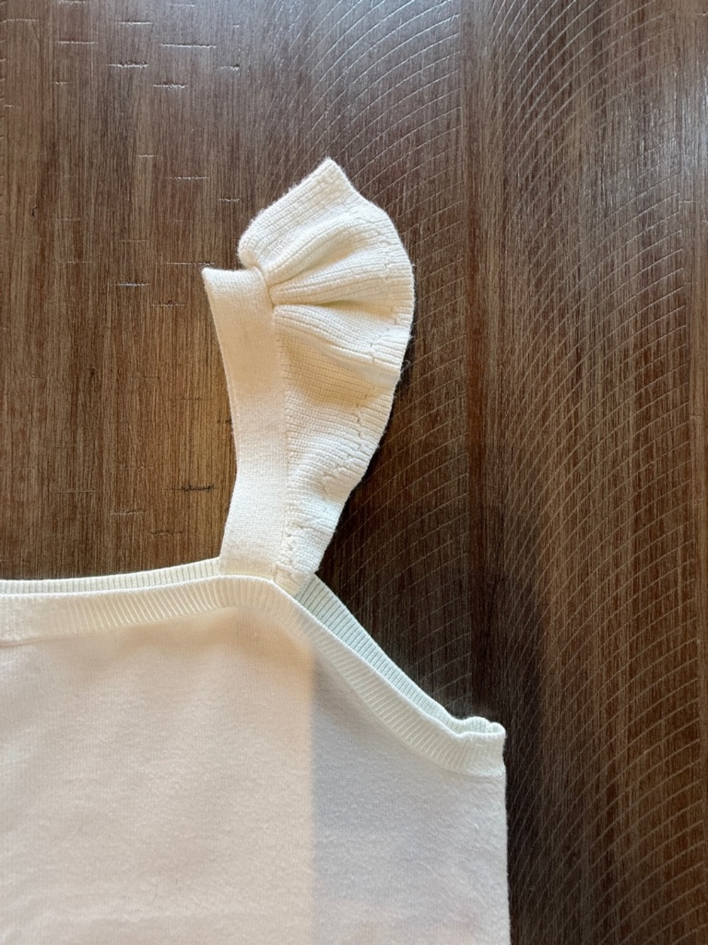 LOFT Pointelle Ruffle Sweater Tank, M - Picture 4 of 9